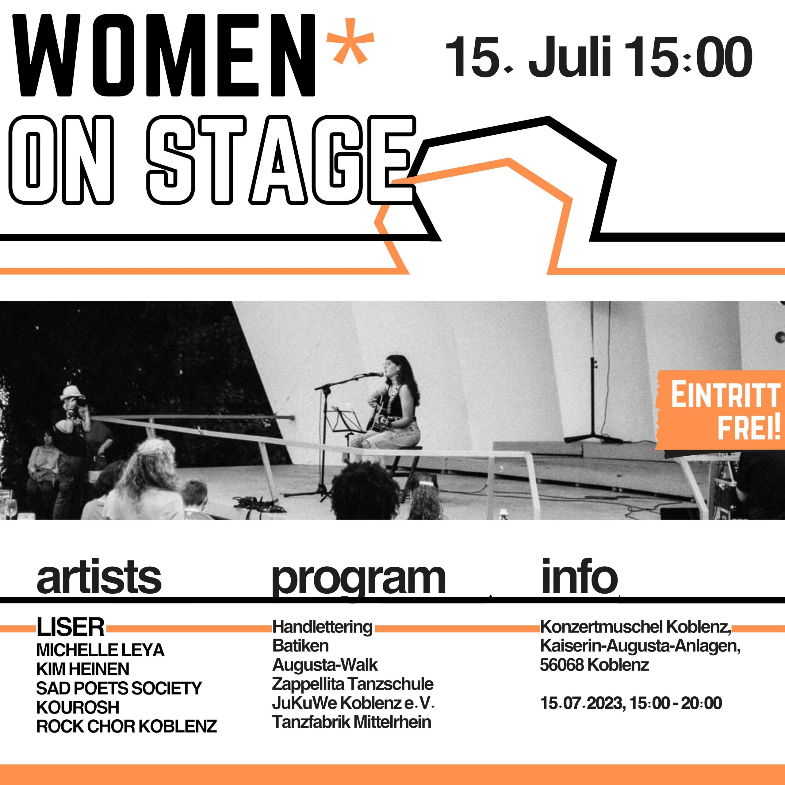 WOMEN ON STAGE am 15. Juli um 15:00 Uhr