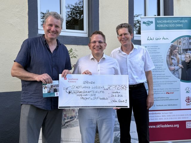 Mildtätige Spende der Stadtwerke Koblenz an die Nachbarschaftshilfe Koblenz-Süd